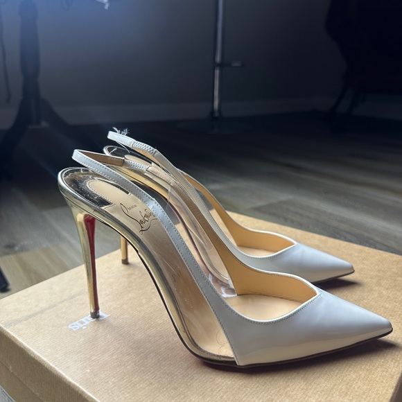 Christian Louboutin Shoes - Christian Louboutin White Slingback Heels